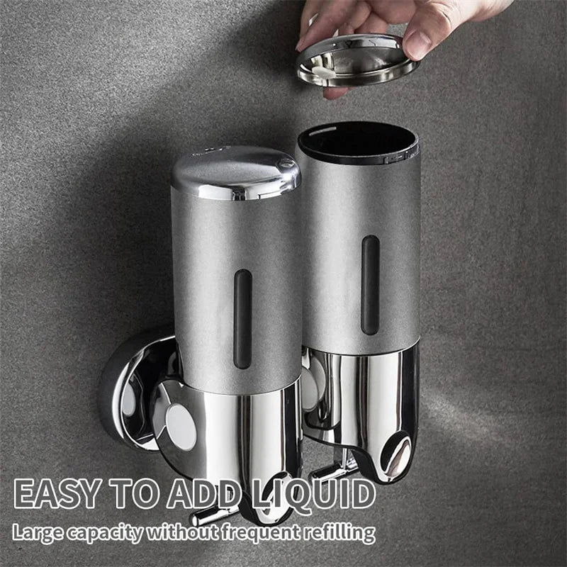 Manual Liquid Soap Dispensers double/triple 500ml Wall Mounted Shampoo