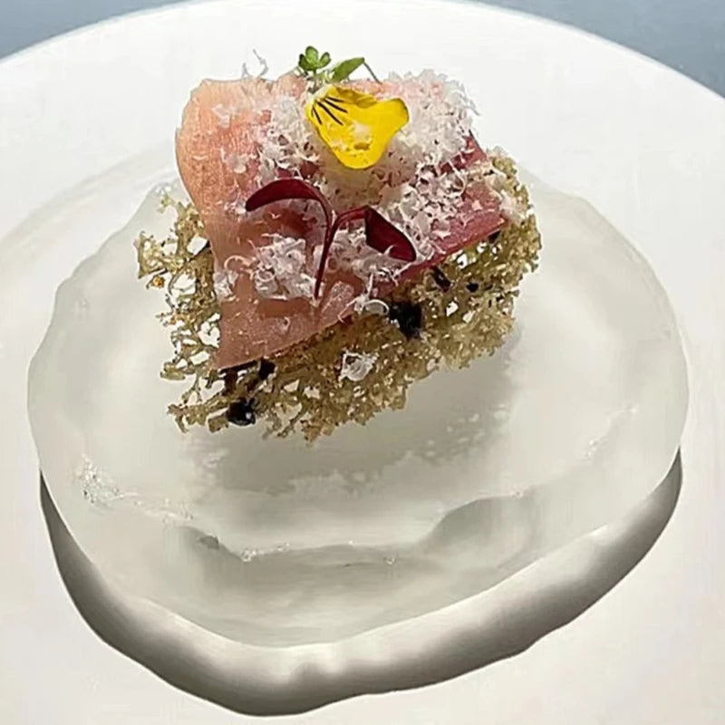 Creative Glass Dessert Tableware Iceberg Shaped Dessert Plate French