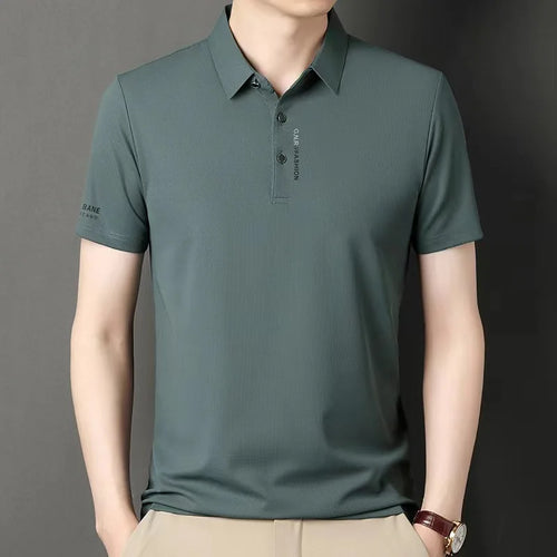 2025 Men's Short Sleeve Solid Color Polo Shirt Breathable Comfortable