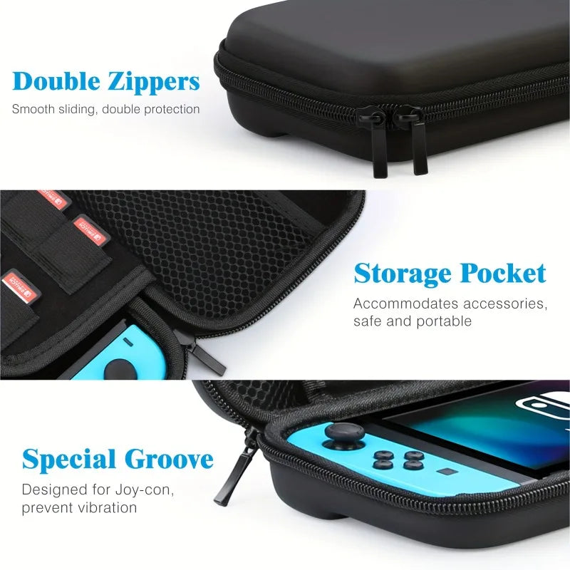 Nintendo Switch Cord Storage Bag Portable Waterproof Hard Case