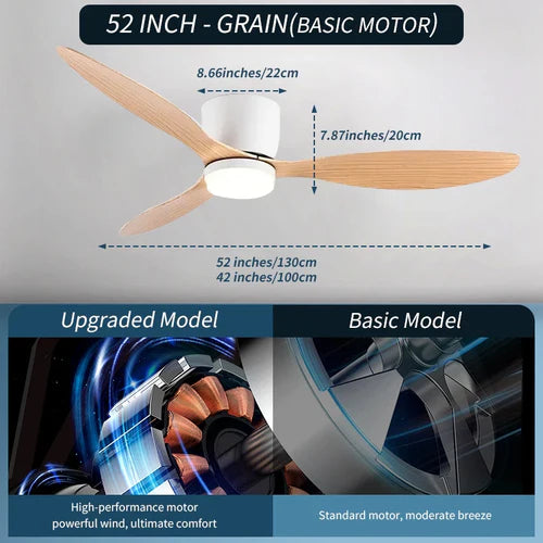 XINGOO Ceiling Fan White Low Floor Ultra Thin 17cm DC Ceiling Fan With