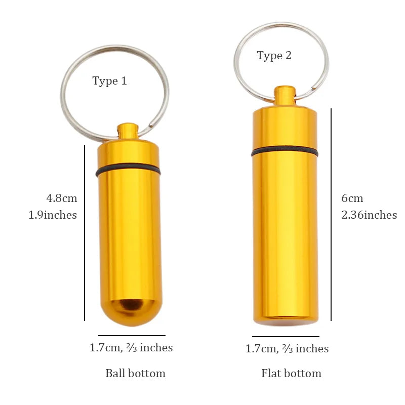 Metal Original Mini Small Pillbox Keychain For Medicines Pocket