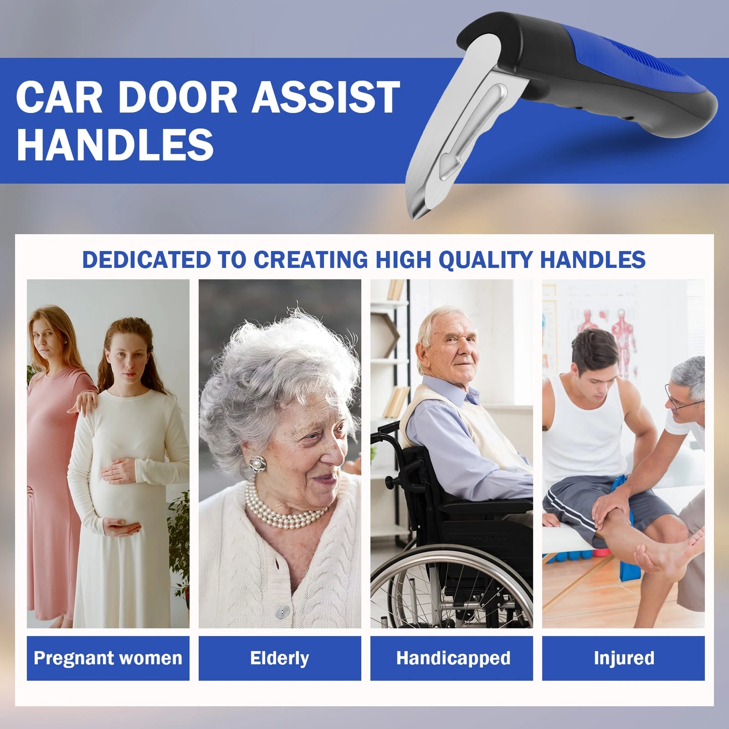 2/4 Pack Car Door Handle for Elderly - Vehicle Support Handle Assist