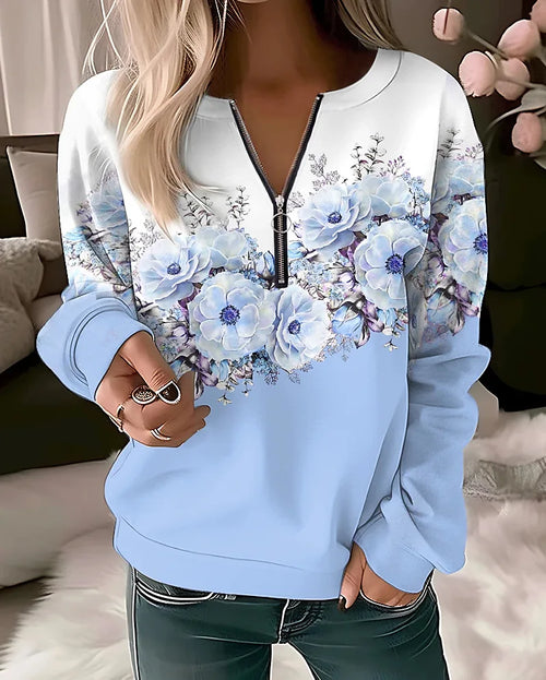 Women's Hoodies Women Fashion Floral Hoodies Flower Painting