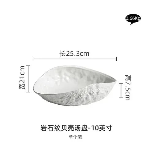 Creative White Plate Ceramic Tableware Restaurant Pasta Plate