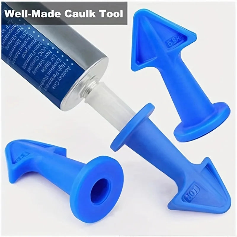 Blue Caulking Tool Set 3PCS Silicone Sealant Nozzle Applicators,