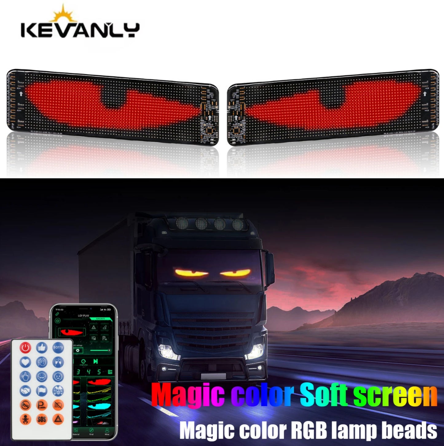 2024 Dynamic Devil's Eye Truck Windshield scrolling Advertising