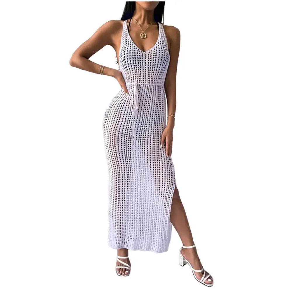 New Sexy S - 3XL Fringe Tassel Knitted Crochet Tunic Beach Cover Up