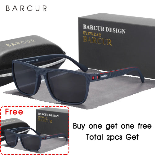 BARCUR Men Polarized Sunclasses TR90 Light Weight Fishing Travel Sun