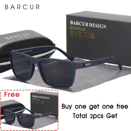 BARCUR Men Polarized Sunclasses TR90 Light Weight Fishing Travel Sun