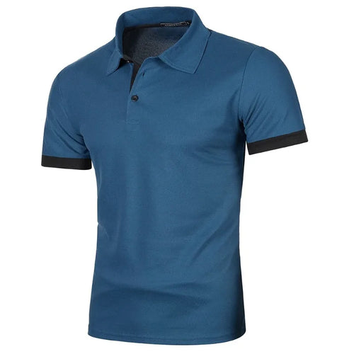New Mens Short Sleeve Polo Shirt Solid Color Streetwear Lightweight