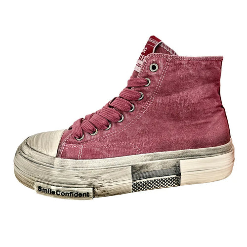 New Vintage Canvas Shoes Man High Top Platform Skateboard Shoes Men