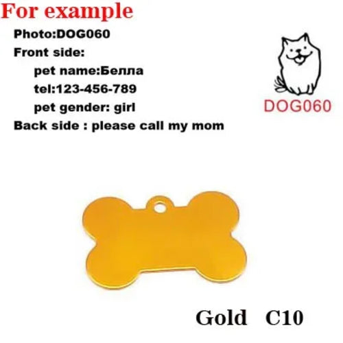 2pcs/lot Pet Dog Cat ID Name Tag Identification Pet Collar Kitten