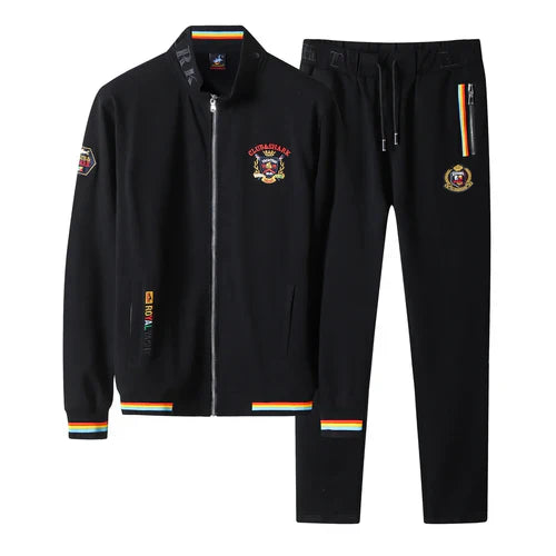 High Quality Embroidery Fashion Tracksuit Autumn Men's Sportswear Two