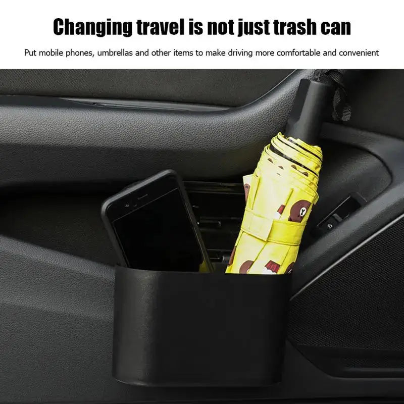 Car Bin Hanging Vehicle Garbage Dust Case Storage Box Black Square