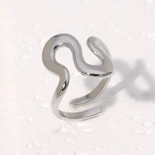 Fashion Stainless Steel Waterproof Open Ring Personality Charms PVD