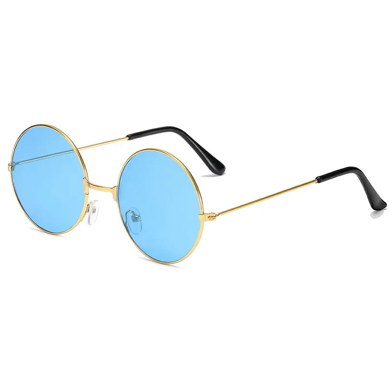 Retro Hippie Round Metal Frame Sunglasses Fashion Small Circle Sun