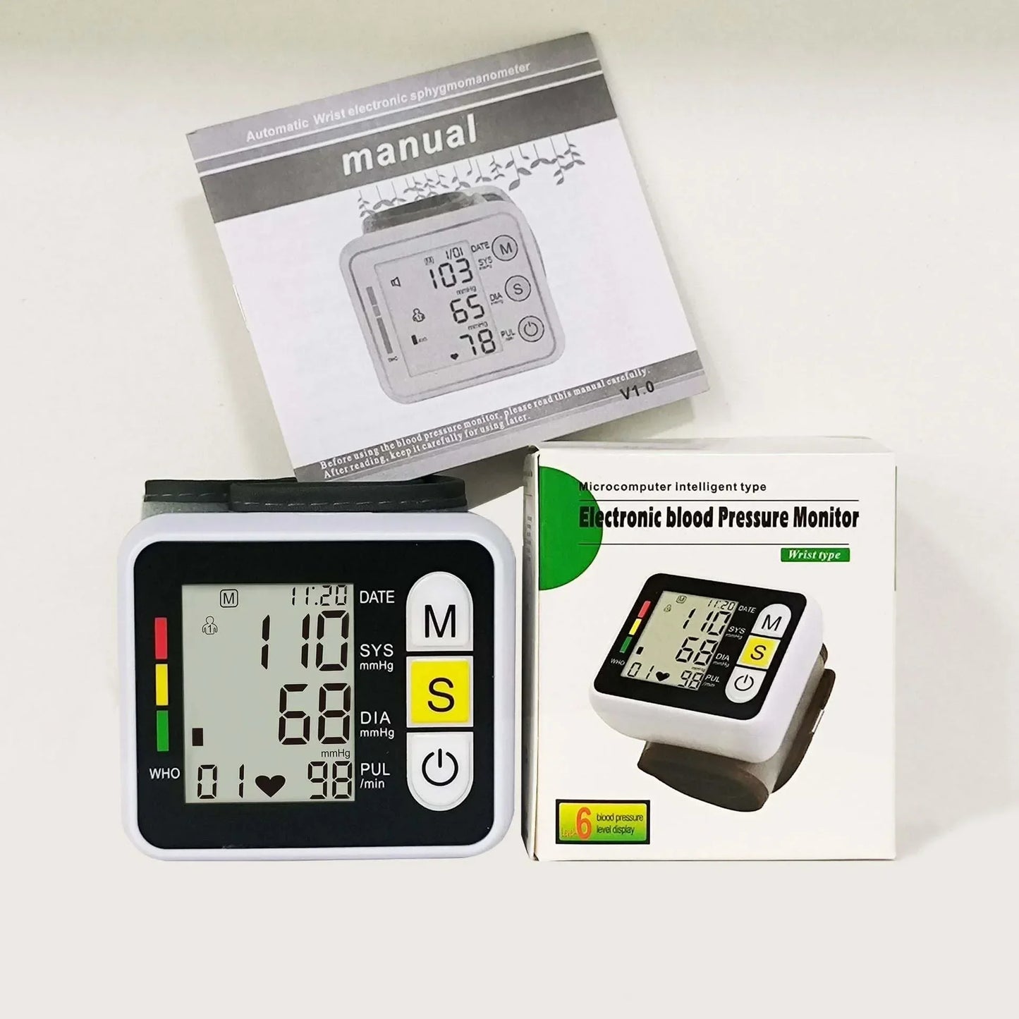 Sphygmomanometer PR LCD Screen Portable Health Care Medical Digital