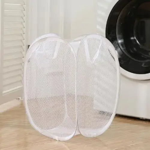 Mesh Foldable Dirty Clothes Basket, Monochrome Minimalist Dirty