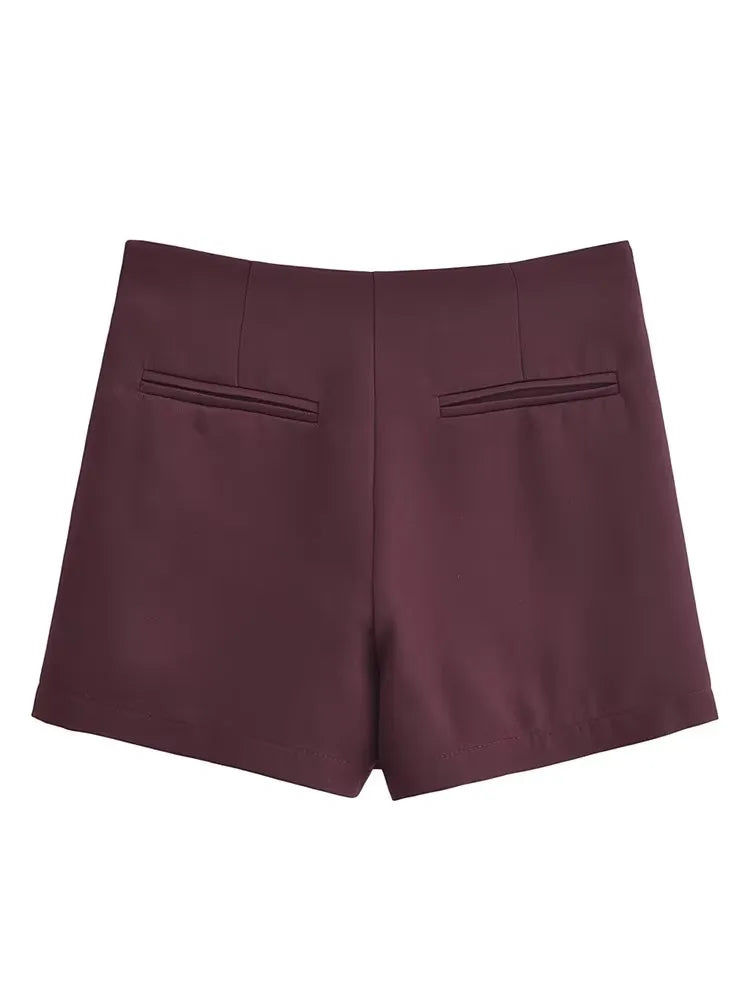 TFMLN New Spring Women Solid Skort Fashion Causal Side Zipper Mini