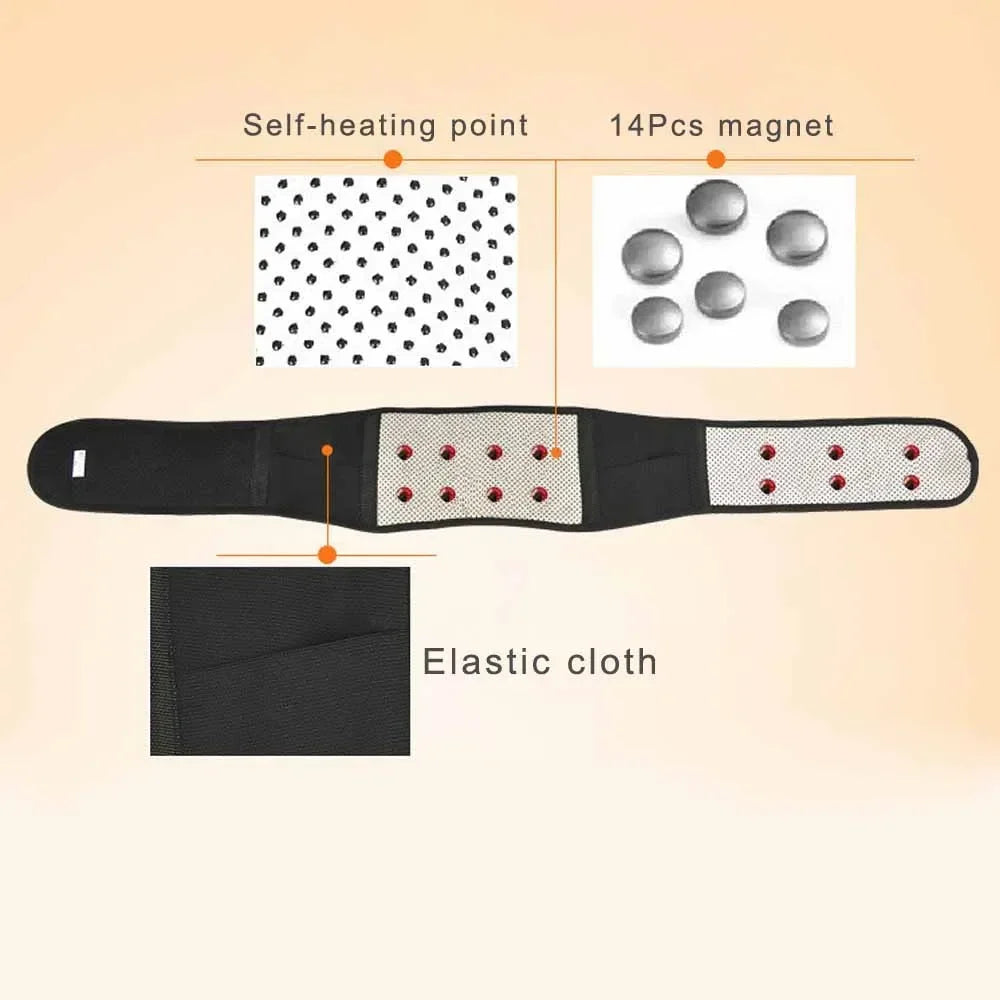 Adjustable Tourmaline Self Heating Magnetic Therapy Back Waist Support