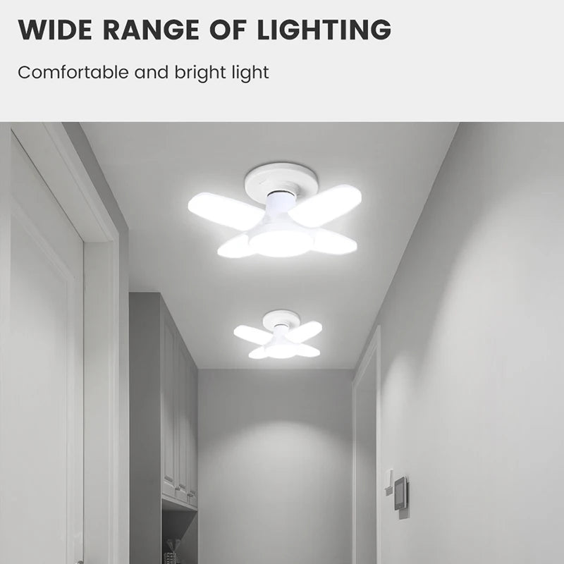 E27 Fan Foldable 28W LED Bulb AC220V/110V 40 Bulb Deformation for Home