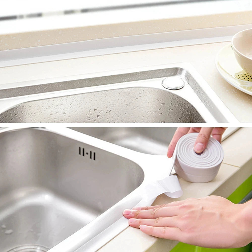 1pc Bathroom Waterproof Wall Stickers Sealing Tapes PVC Adhesive