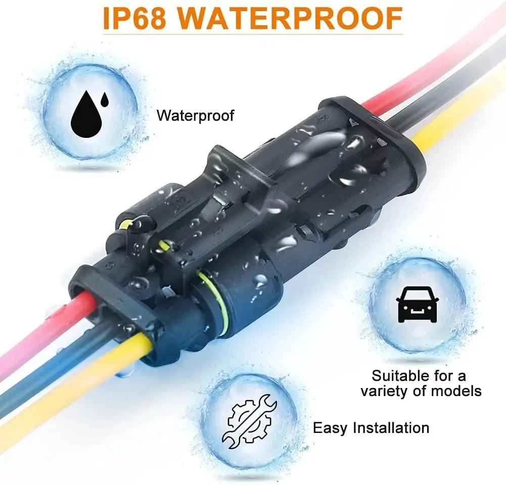 10pcs 5 Sets Waterproof Automotive Male Female Electrical Connectors