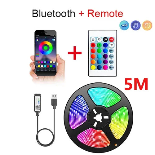 RGB 5050 Led Strip Lights with Remote Control Led Tape Flexible RGB