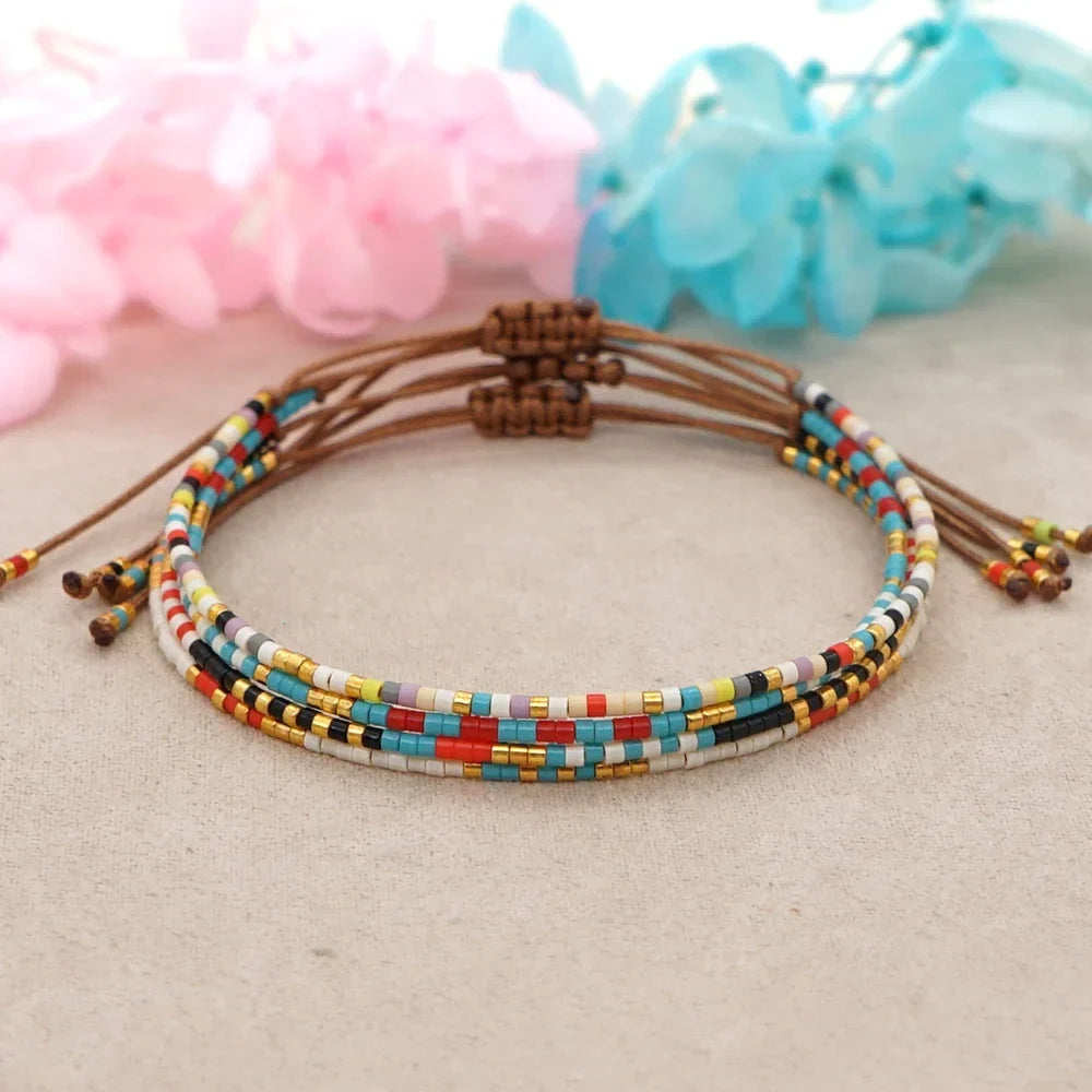 Go2Boho Miyuki Beaded Bracelets Simple Thin Bracelet Bohemian Pulsera