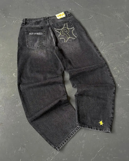 Streetwear PROTECT Jeans Y2K mens Pants Harajuku Hip Hop Letter