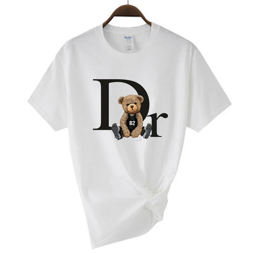 Luxury Brand Cute Bear Print Women T-shirt Tshirt Summer Graphic