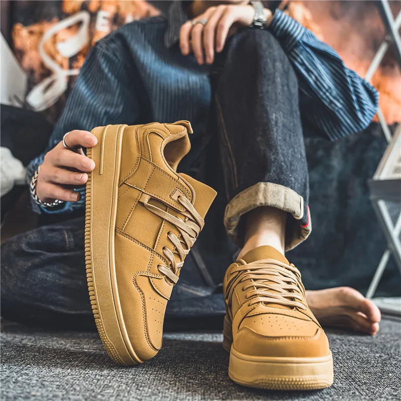 Autumn Suede Men’s Black Sneakers Retro Cheap Skateboard Sneakers Men