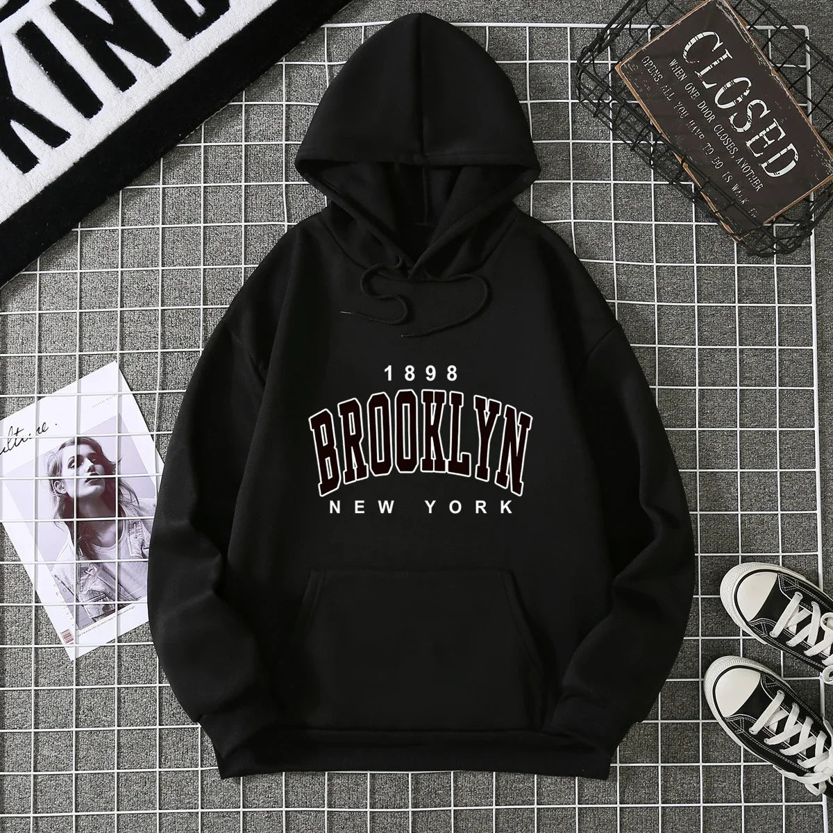 2025 Winter New Women's Hoodie High Street Unisex style Double Pockets Sweatshirts Outerwear Plus-Size Women's Clothing CYXX227