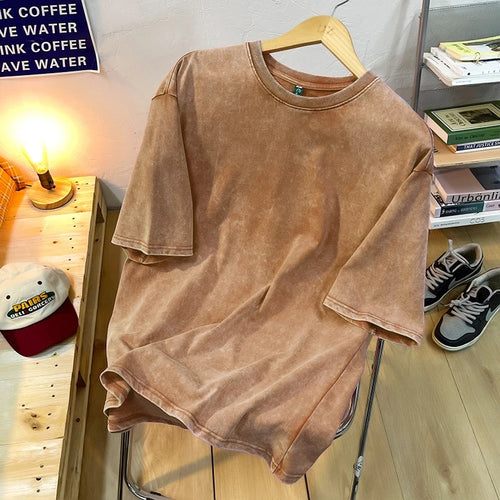 Vintage Snowflake Point Solid Color T-Shirts For Men Women 100% Cotton