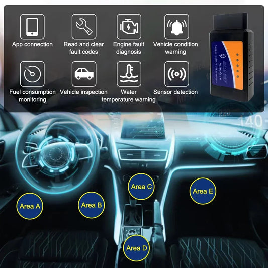 ELM327 V2.1 OBD2 Scanner Bluetooth Car Diagnostic Tool For Android