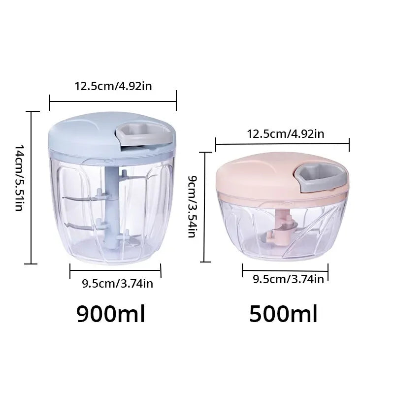 1pc Pink/Blue 500ML/900ML Household Kitchen Garlic Chopper Mashed Hand