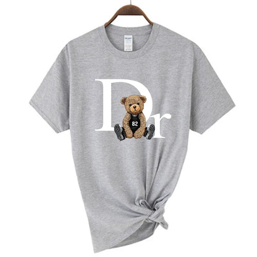 Luxury Brand Cute Bear Print Women T-shirt Tshirt Summer Graphic