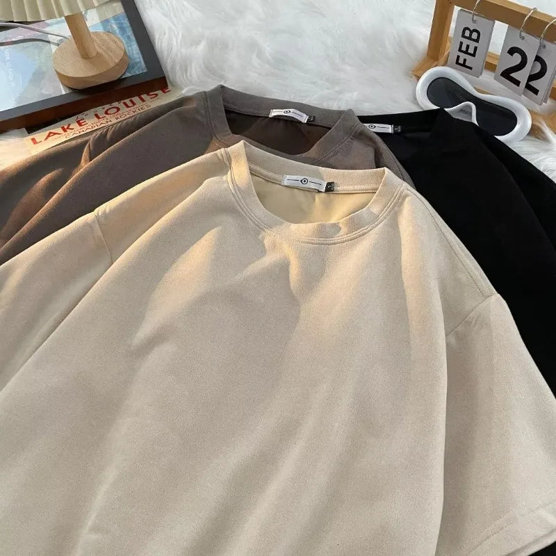 T Shirt for Men Loose Crew Neck Oversized T-shirt Men's Korean Y2k