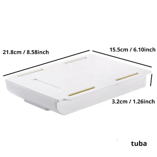 1pc White SelfAdhesive Storage Drawer Box Makeup Pencil Tray Desk