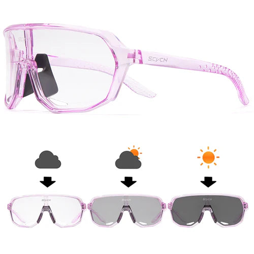 SCVCN Outdoor Sport Bike Photochromic Sunglasses Men Women bicycle MTB
