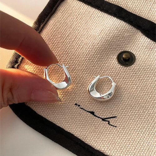 ANENJERY Geometric Small Hoop Earrings for Women Creative Simple