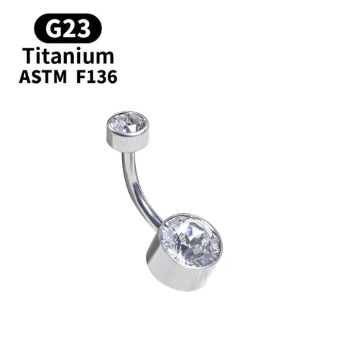 G23 Titanium Premium Gem Stone Belly Button Rings Body Piercing