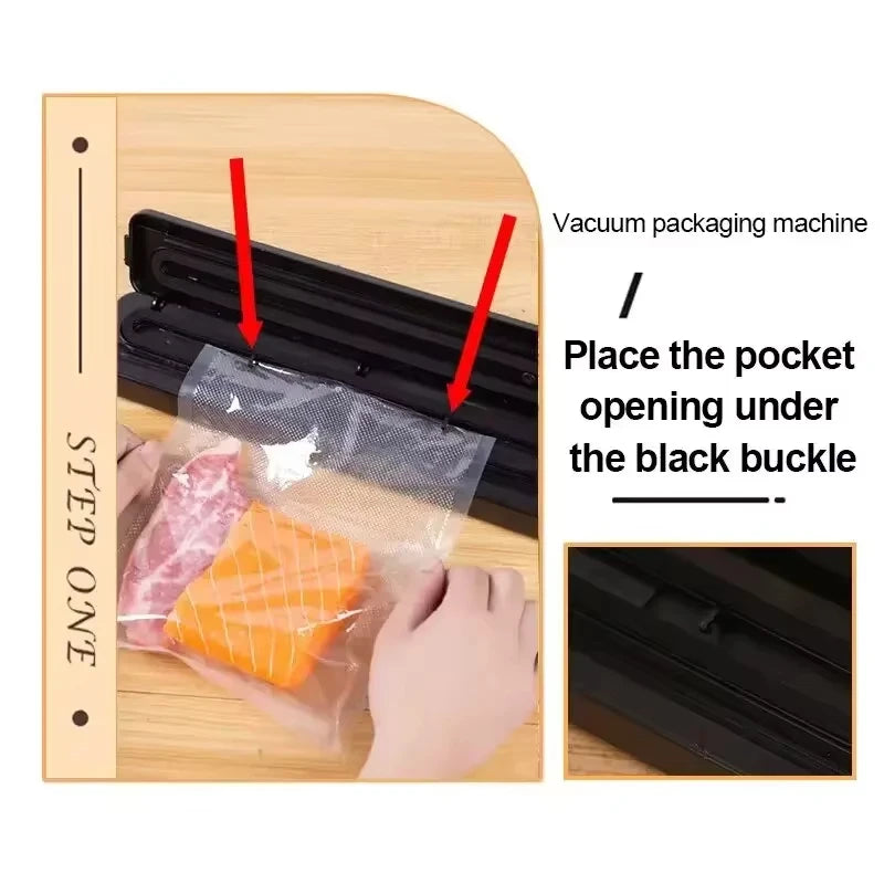 Kitchen Home Vacuum Sealer Food Preservation Plastic Bags Sealer