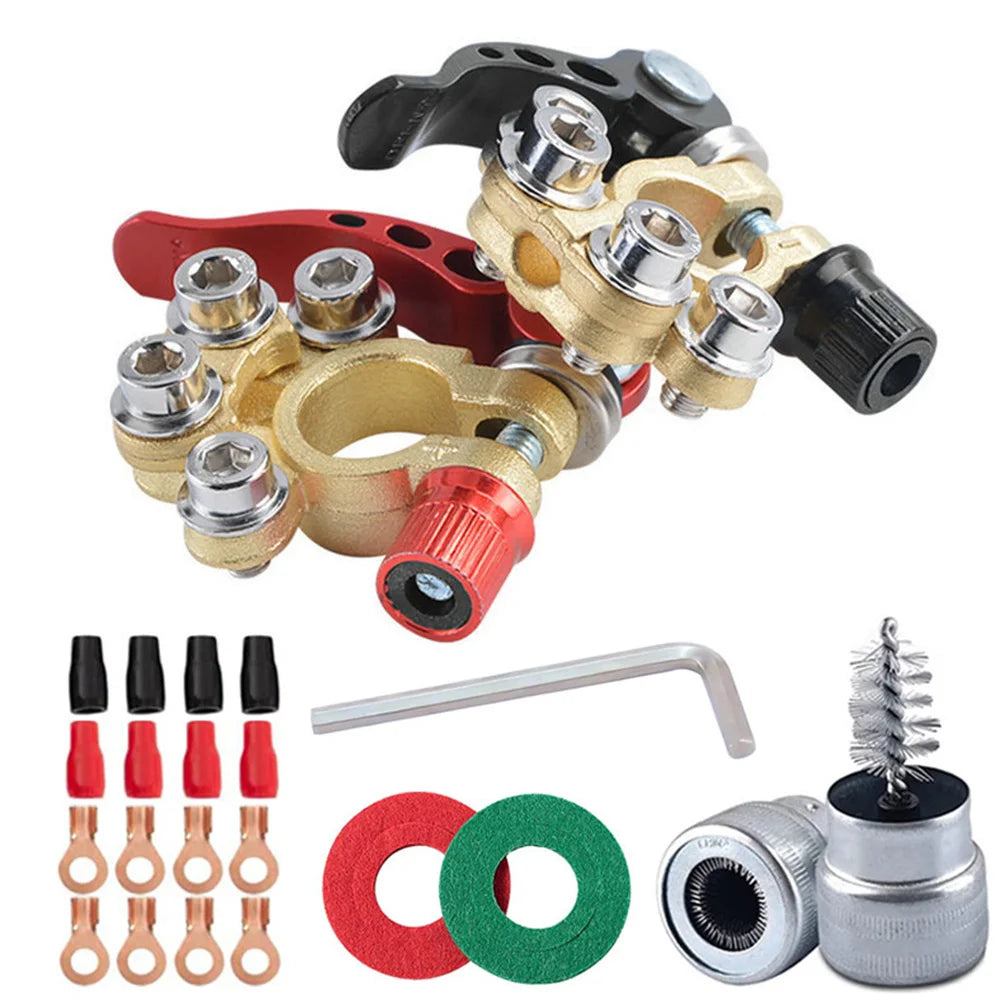 1 Pair 12V 24V Car Battery Terminals Top Post Wire Cable Clamp Quick