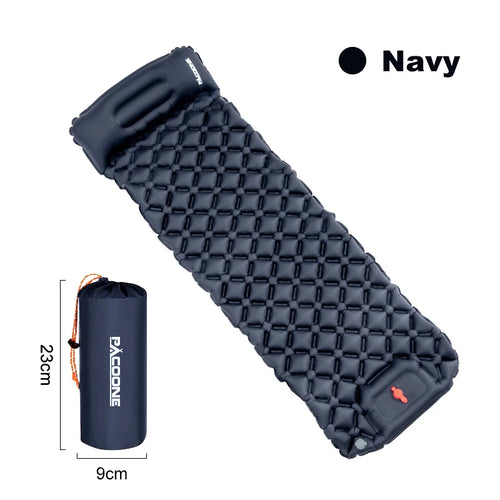 PACOONE Outdoor Camping Sleeping Pad Inflatable Mattress with Pillows