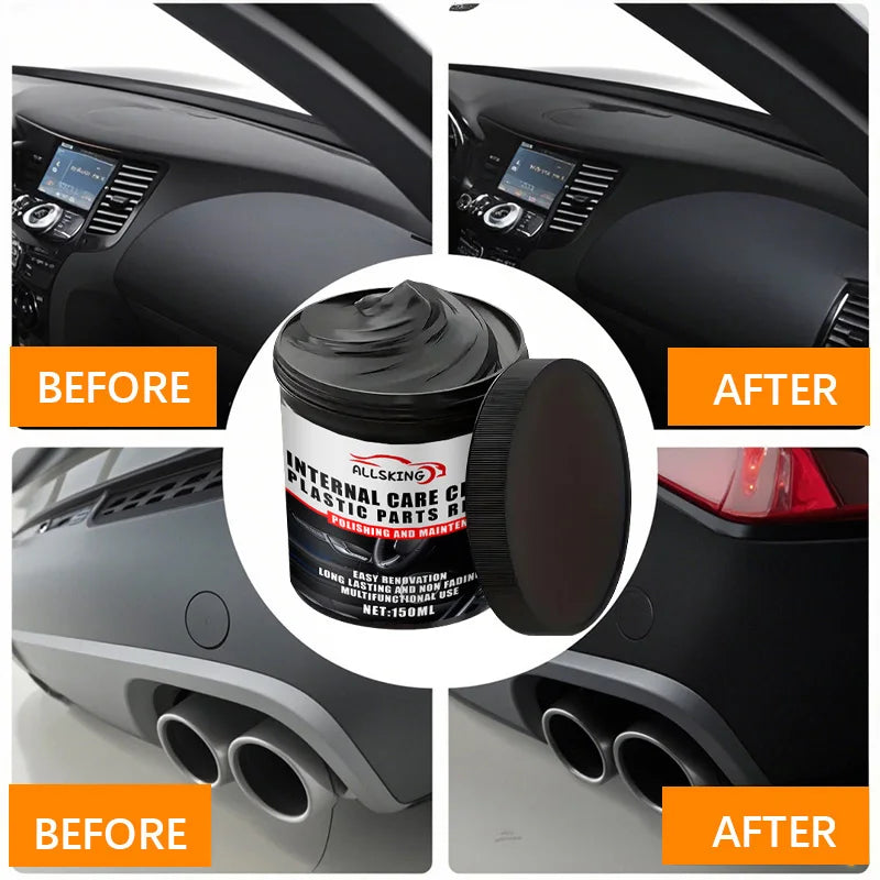 Multi-purpose automotive interior renovation wax plastic parts repair