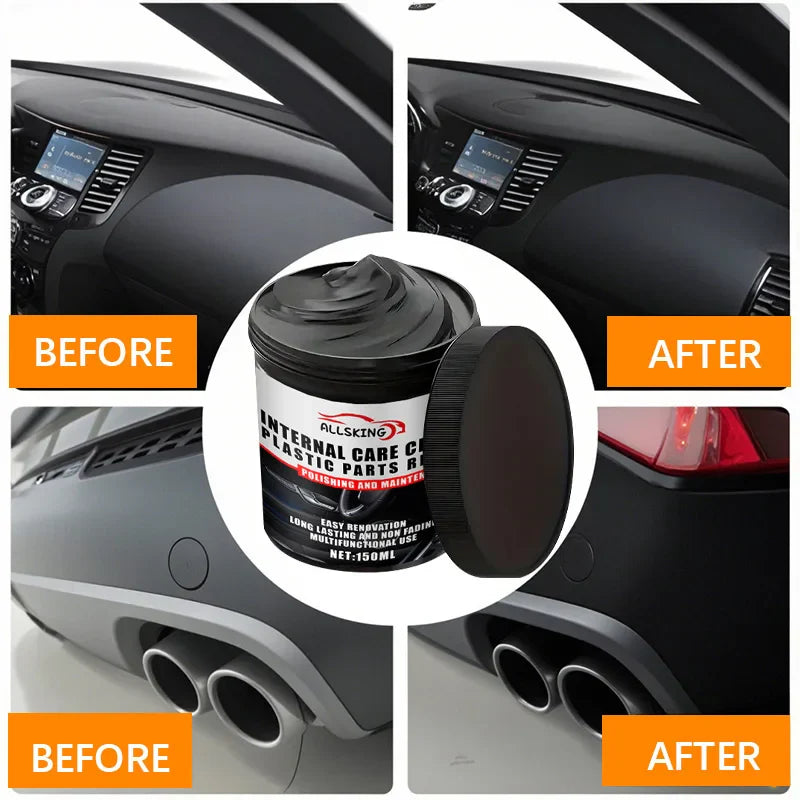 Multi-purpose automotive interior renovation wax plastic parts repair