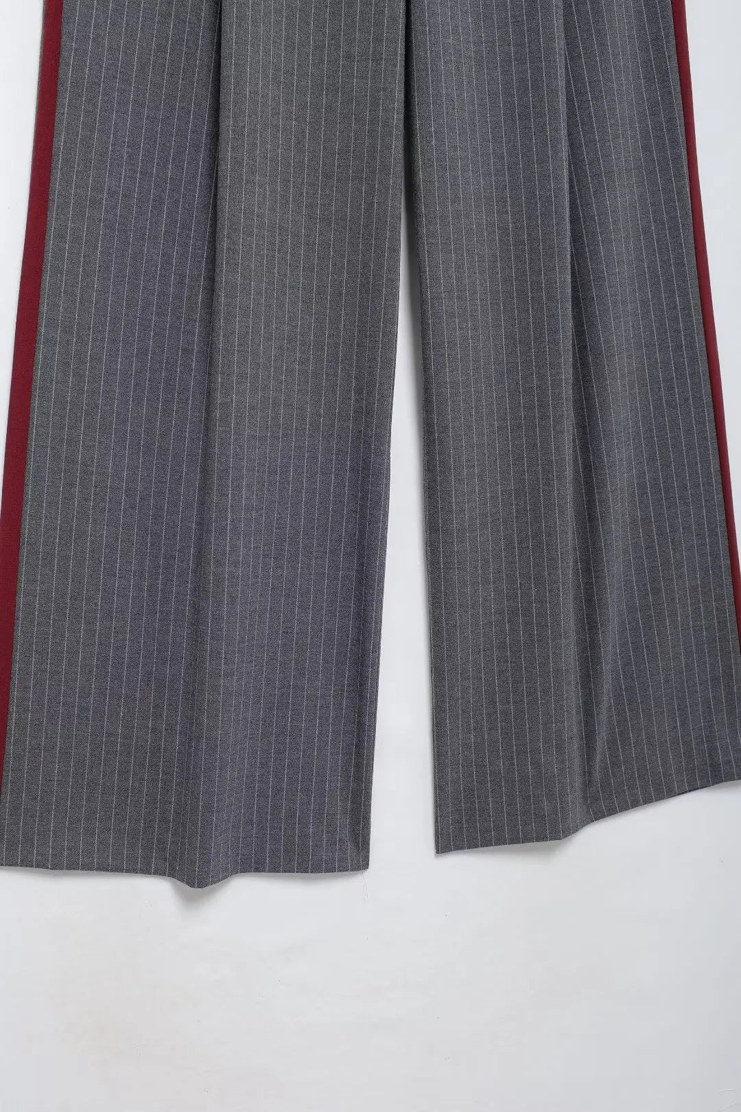 Tangada 2024 Autumn Winter Women Striped Wide Leg Pants Trousers High