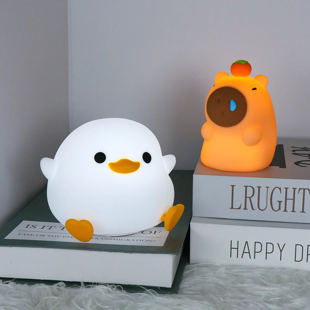 Cute Silicone Capybara Night Light Children's Gift USB Rechargeable